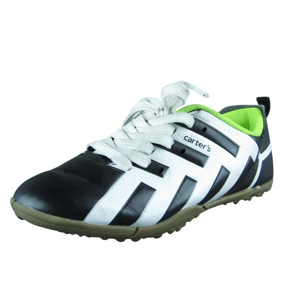 Carter's‎ Boys Sneaker Size T 12 Medium Shoes Black Synthetic Lace Up